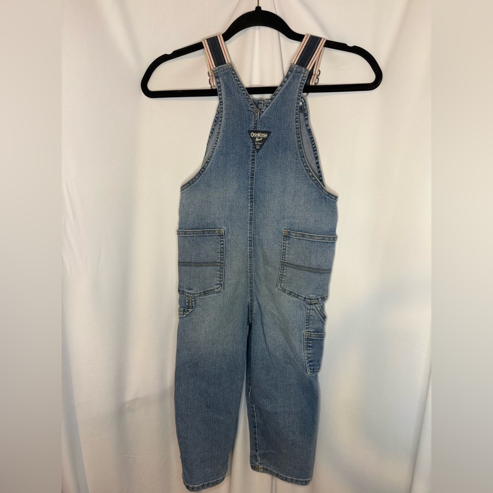 Oshkosh B’gosh Toddler Denim Overalls with Adjustable Straps 5t - Picture 3 of 4